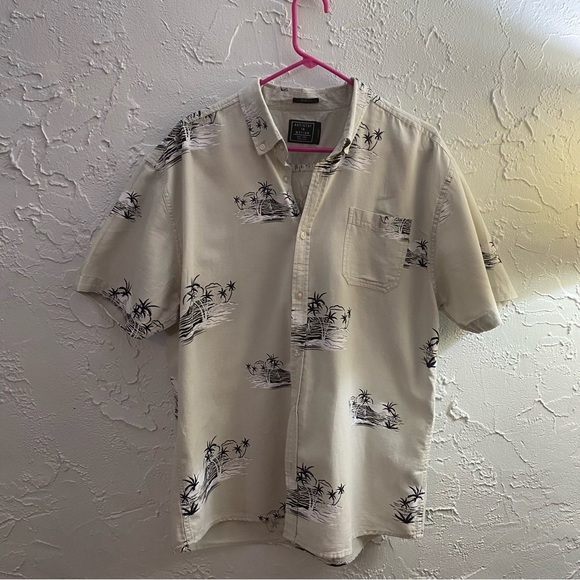 Artistry in Motion Mens Cream Tropical Collared Button Up  Shirt Sz XL Hawaiian - Picture 2 of 5
